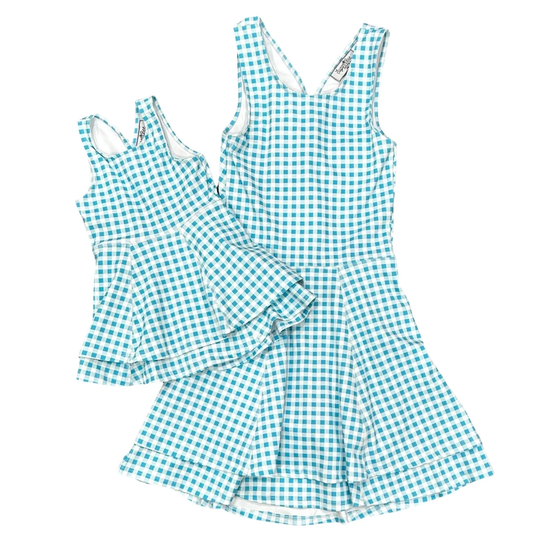 Ruffle Tennis Dress - Blue Gingham - Image 6