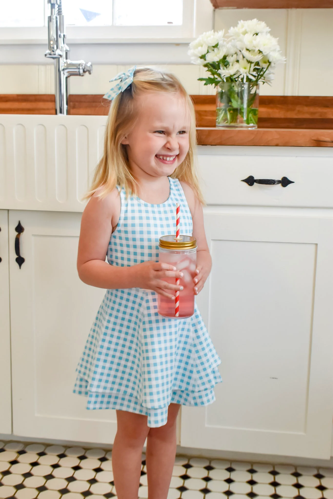 Ruffle Tennis Dress - Blue Gingham - Image 7