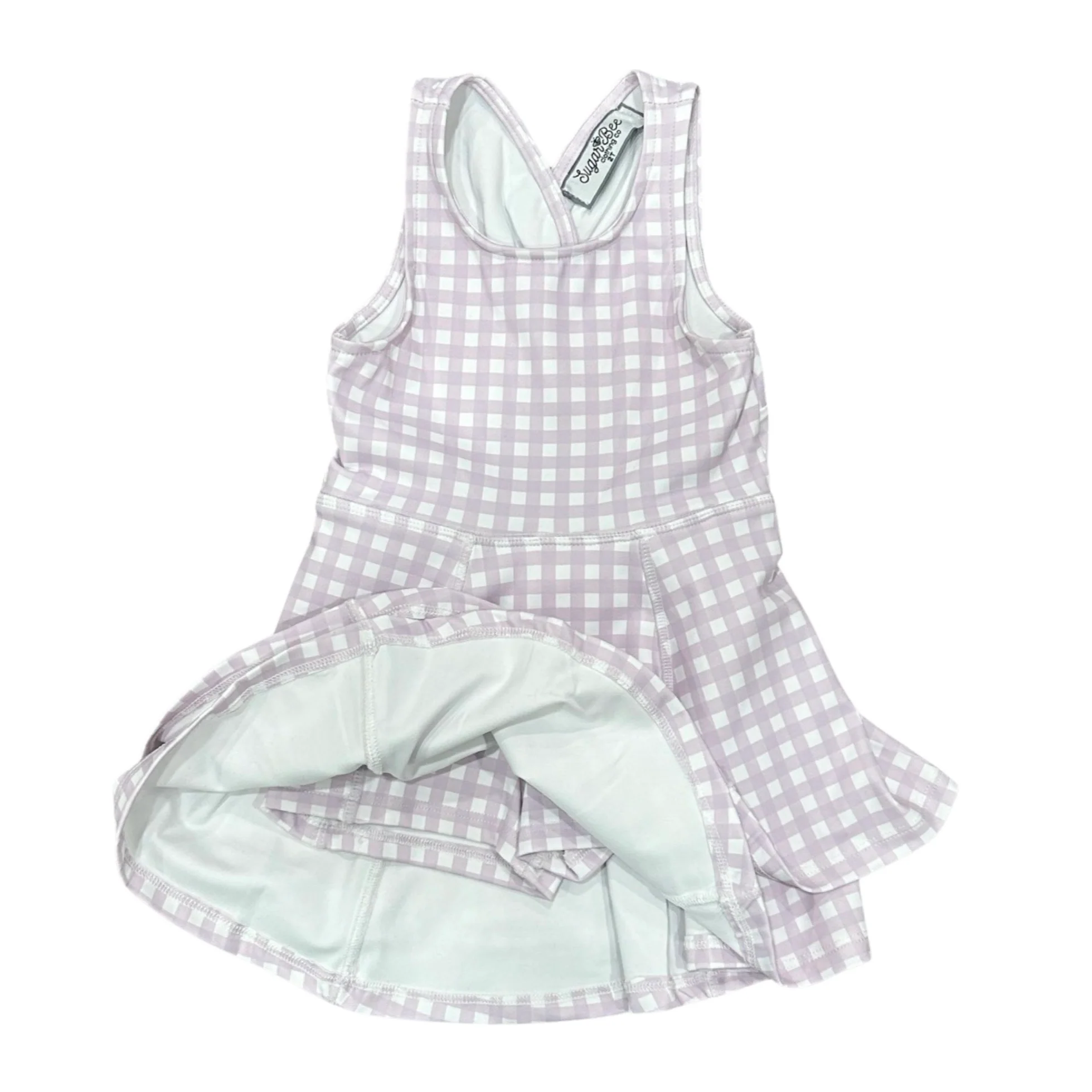 Ruffle Tennis Dress - Lavender Gingham - Image 4