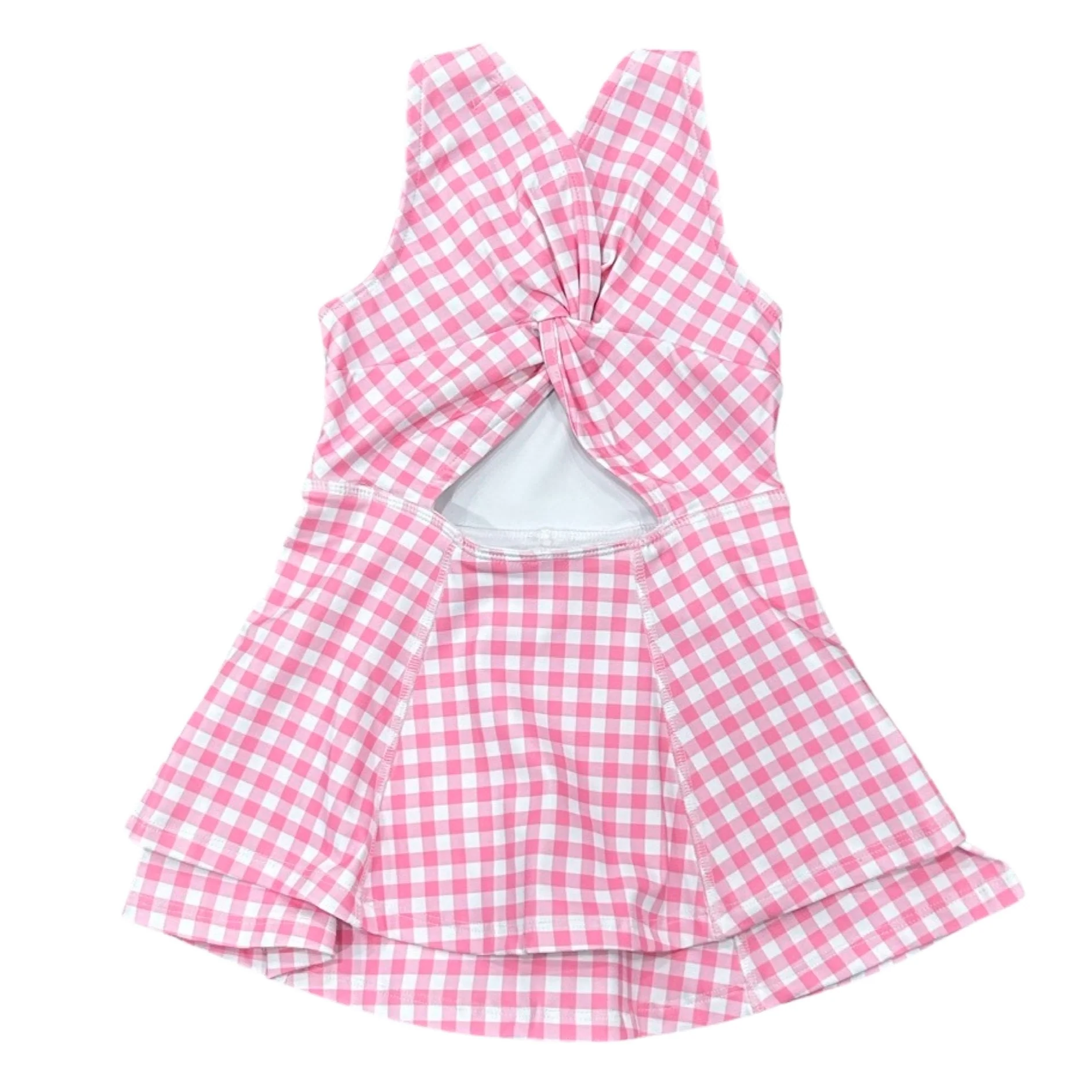 Ruffle Tennis Dress - Pink Gingham - Image 5