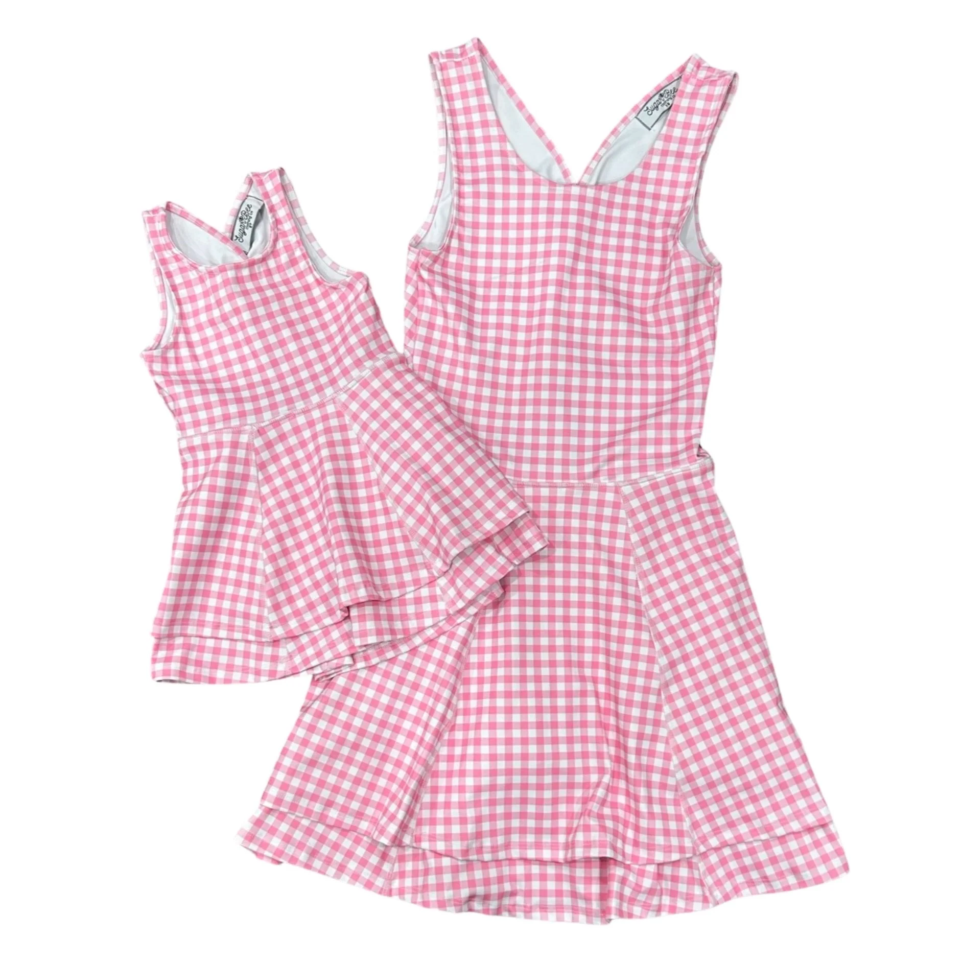 Ruffle Tennis Dress - Pink Gingham - Image 6