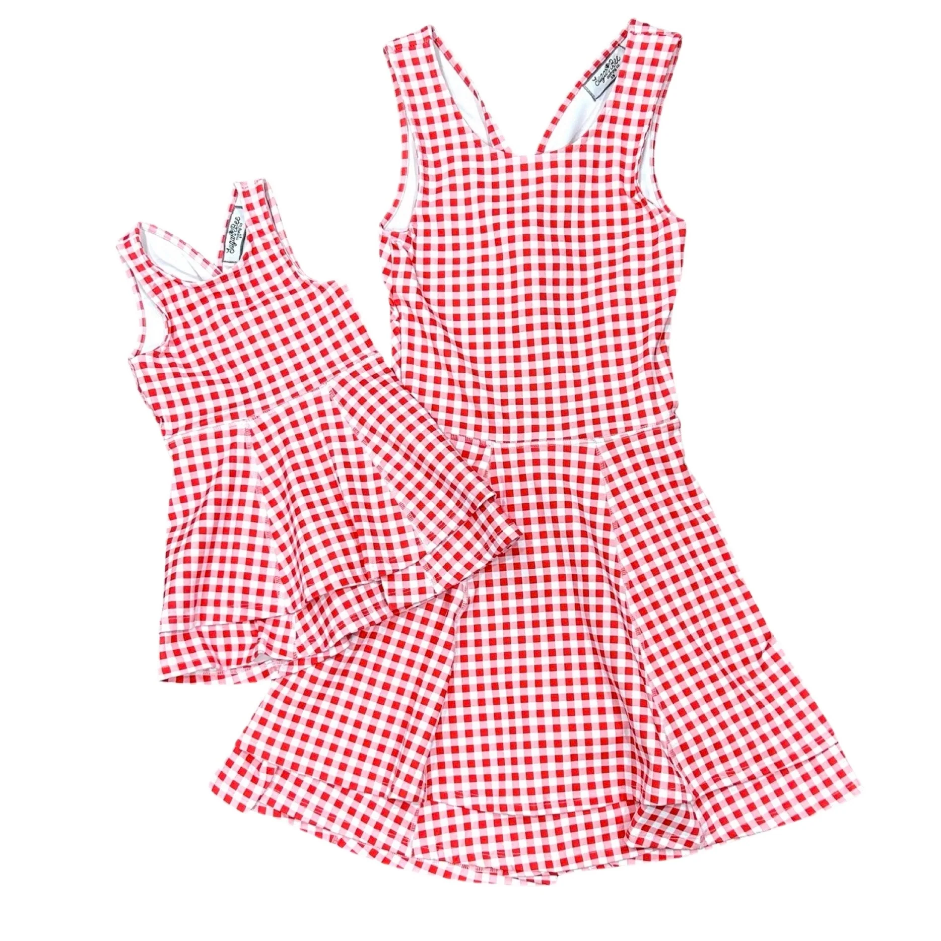 Ruffle Tennis Dress - Red Gingham - Image 3