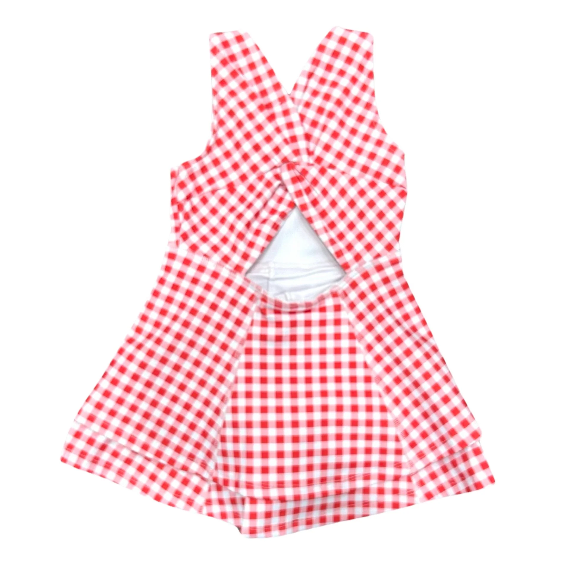 Ruffle Tennis Dress - Red Gingham - Image 4