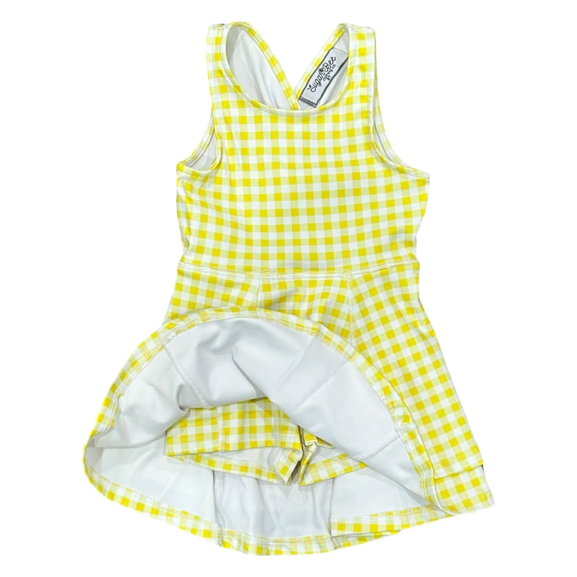 Ruffle Tennis Dress - Yellow Gingham - Image 4