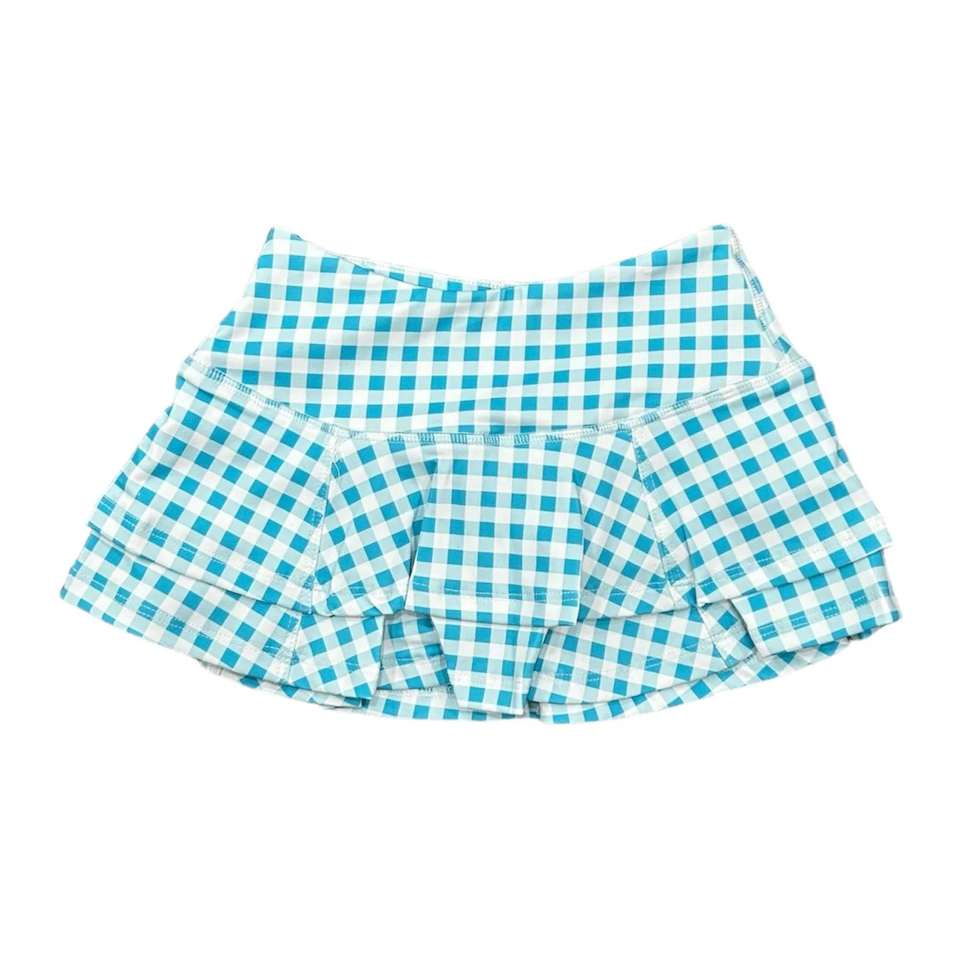 Ruffle Tennis Skort - Blue Gingham - Image 5