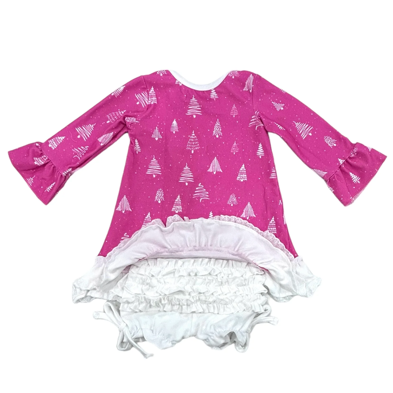 Gown with Bloomers - White Trees on Magenta Holiday Lounge - Image 6