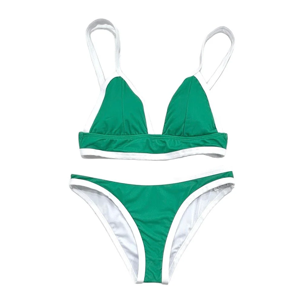 Woman's Bikini - Green Color Block - Image 3
