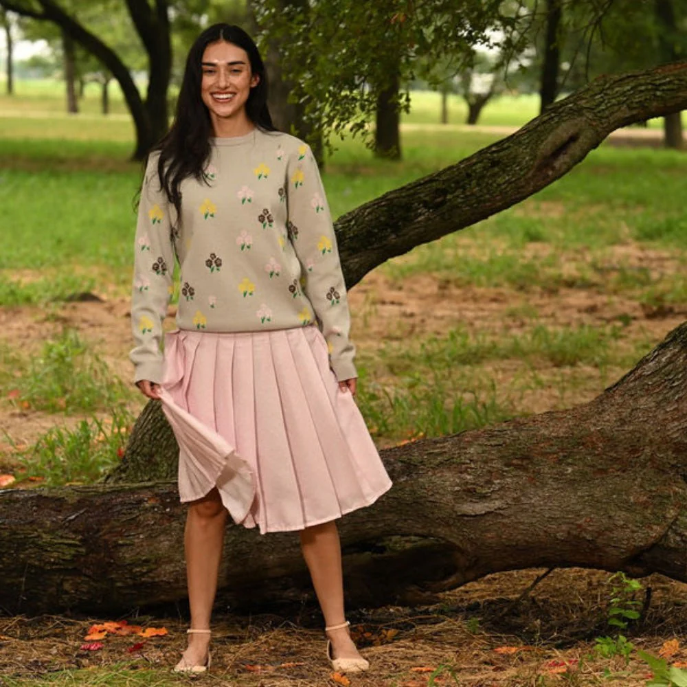 Grace Pleated Skirt - Pink+ - Image 2
